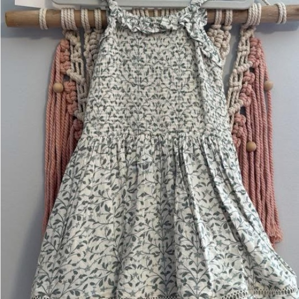 Noralee Green and White Floral Kids Dress